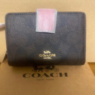 コーチ(COACH)のCOACH 茶色　二つ折りレディース未使用財布(財布)