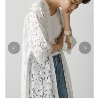 アズールバイマウジー(AZUL by moussy)のSCALLOP LACE LONG GOWN/スカロップレースロングガウン(カーディガン)