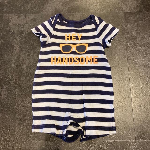 babyGAP(ベビーギャップ)のbabyGap  ロンパース　半袖　ボーダー　白紺 キッズ/ベビー/マタニティのベビー服(~85cm)(ロンパース)の商品写真