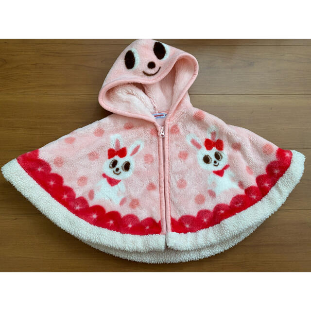 mikihouse(ミキハウス)の【お値下げ中】ミキハウス/ポンチョ/美品 キッズ/ベビー/マタニティのキッズ服女の子用(90cm~)(その他)の商品写真