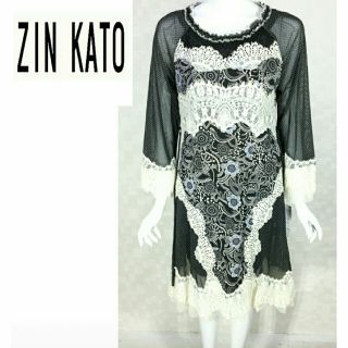 ジンカトウ(ZIN KATO)の日曜限定価格⭐️ZIN KATO⭐️レースチュールワンピース(ロングワンピース/マキシワンピース)