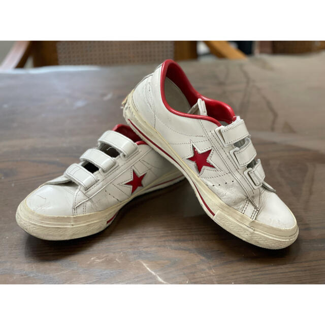 CONVERSE ワンスター ベルクロ 白×赤 27.0cm レザー 美品