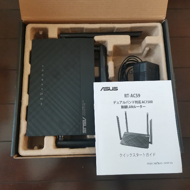 ASUS RT-AC59U WiFi無線LANルーター　美品 スマホ/家電/カメラのPC/タブレット(PC周辺機器)の商品写真
