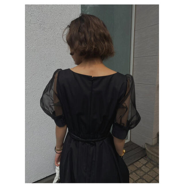 Ameri VINTAGE(アメリヴィンテージ)のAMERI SHEER PUFF SLEEVE DRESS  レディースのワンピース(ロングワンピース/マキシワンピース)の商品写真