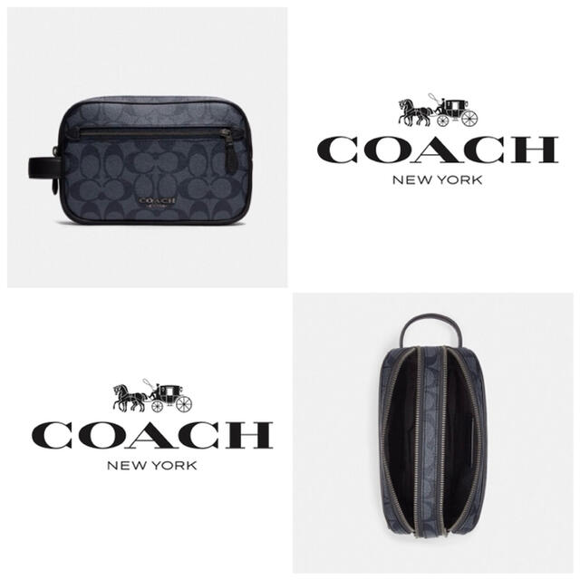 COACH(コーチ)のCOACH セカンドバッグ ★大人気★ ダブル ジップ シグネチャー 新品 メンズのバッグ(セカンドバッグ/クラッチバッグ)の商品写真