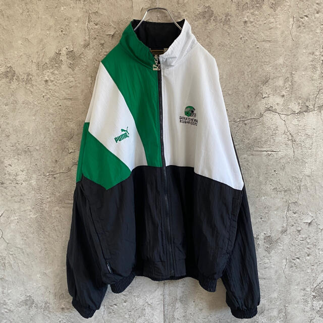 90's PUMA プーマ ライン デザイン ナイロン ジャケット XL 美品