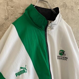 90's PUMA プーマ ライン デザイン ナイロン ジャケット XL 美品