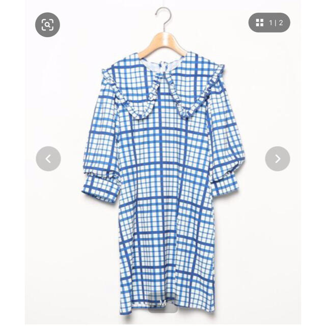 Ameri VINTAGE(アメリヴィンテージ)の【SANSeLF】big collar gingham tunic sanw67 レディースのトップス(チュニック)の商品写真