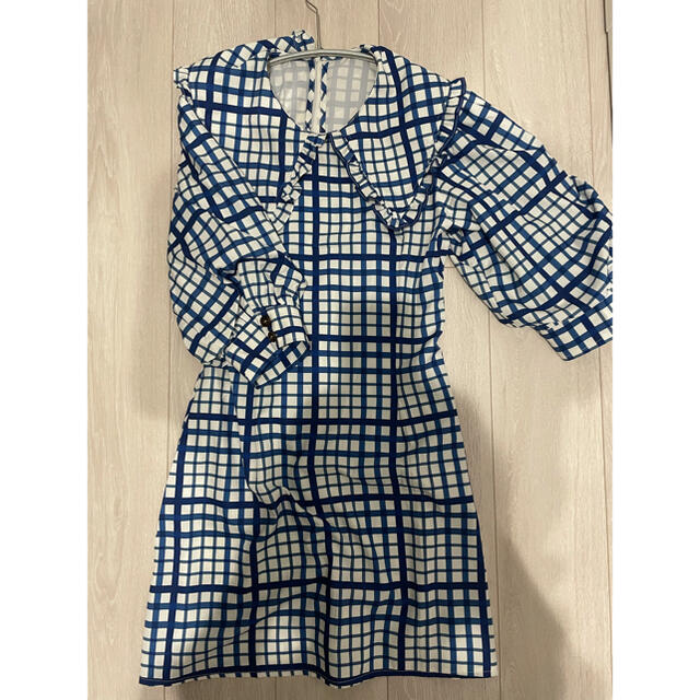 Ameri VINTAGE(アメリヴィンテージ)の【SANSeLF】big collar gingham tunic sanw67 レディースのトップス(チュニック)の商品写真