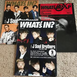 サンダイメジェイソウルブラザーズ(三代目 J Soul Brothers)のwhat's in（ワッツイン）3冊(アート/エンタメ/ホビー)