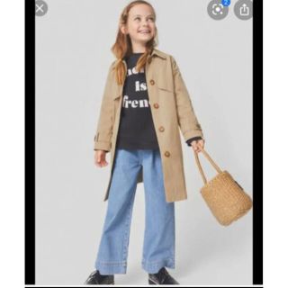 ザラ(ZARA)のロング丈 フルイド素材トレンチコート　ZARA KIDS(トレンチコート)