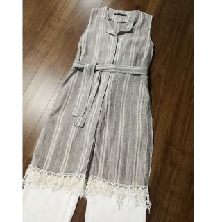 ザラ(ZARA)のZARA★リネン ジレ ワンピースM★ユニクロ トゥモロー イエナ アローズ(ベスト/ジレ)