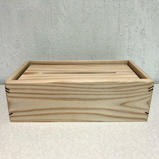① 国産杉 木製 ティッシュ ケース ボックス ①(ティッシュボックス)