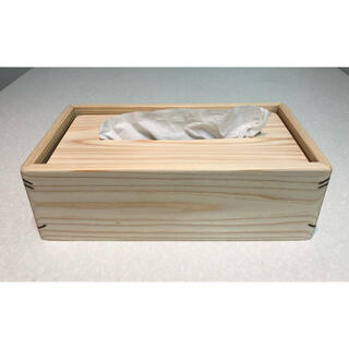 ② 国産杉 木製 ティッシュ ケース ボックス ②(ティッシュボックス)