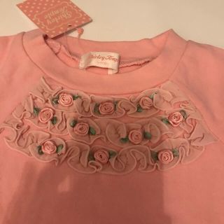 シャーリーテンプル(Shirley Temple)の新品　シャーリーテンプル　110 立体薔薇トレーナー(Tシャツ/カットソー)