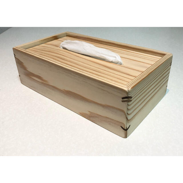 ④ 国産杉 木製 ティッシュ ケース ボックス ④ インテリア/住まい/日用品のインテリア小物(ティッシュボックス)の商品写真