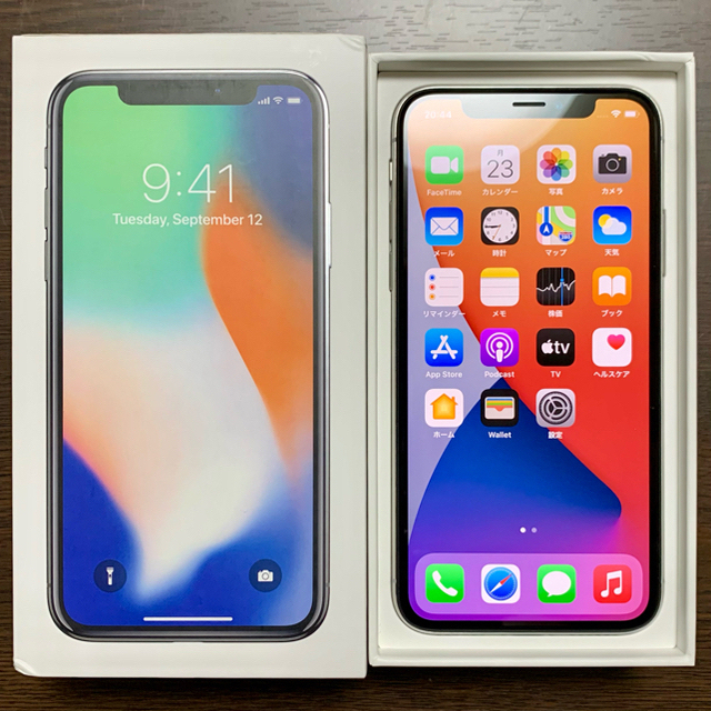 iPhone X Silver 64 GB SIMフリー - スマートフォン本体