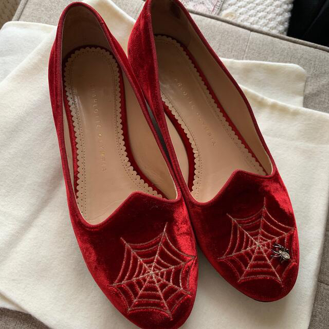 Charlotte Olympia(シャルロットオリンピア)の9月末まで❤️シャーロットオリンピア　スパイダー刺繍❤️定価97000 レディースの靴/シューズ(バレエシューズ)の商品写真