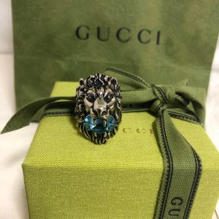 グッチ(Gucci)の専用　GUCCI グッチ ライオン リング 青 美品 青山正規店購入(リング(指輪))