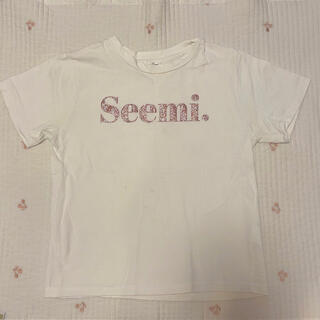 ナイスクラップ(NICE CLAUP)の【汚れ有】Seemi. シーミー　ロゴTシャツ　niceclaup ピンク(Tシャツ(半袖/袖なし))