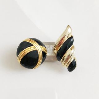 Vintage ＊ black enamel earring set(イヤリング)