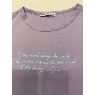 ザラ(ZARA)の未使用 レディース Tシャツ M 紫 パープル(Tシャツ(半袖/袖なし))