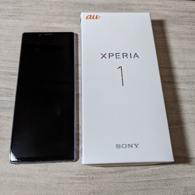 Xperia 1 SOV40 グレー au SIMロック解除済 - スマートフォン本体