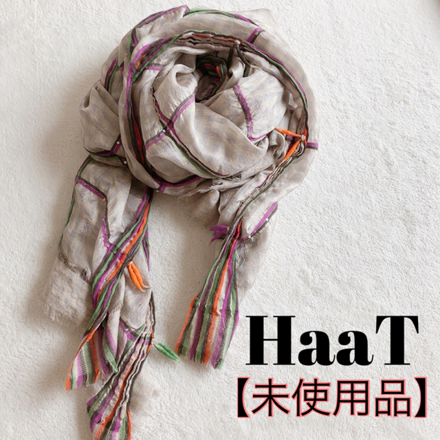 【未使用品】HaaT ハート イッセイミヤケ ストール シースルー スパンコール