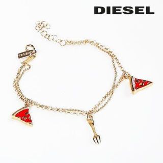 ディーゼル(DIESEL)のDIESEL チェーンブレスレット ピザ＆フォークモチーフ(ブレスレット/バングル)