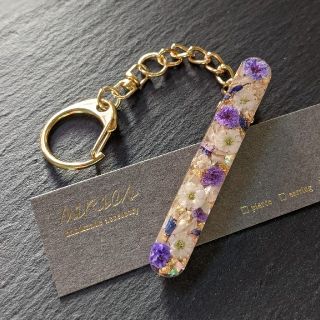 フラワーキークリップ☆キーホルダー☆レジンアクセサリー☆ドライ