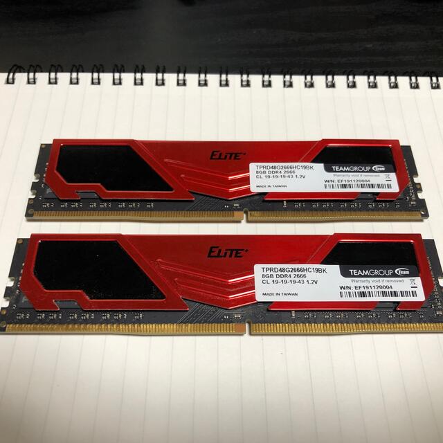 TEAM DDR4 2666Mhz PC4-21300 8GBx2枚