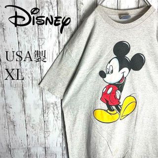 【極レア】ミッキーディズニー　tシャツ デカロゴ　USA製　ゆるだぼ　古着90s(Tシャツ/カットソー(半袖/袖なし))