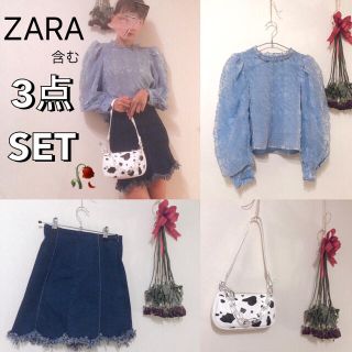 ザラ(ZARA)の【ZARA】コーデ3点SET♡カットソー+スカート+バッグ(セット/コーデ)