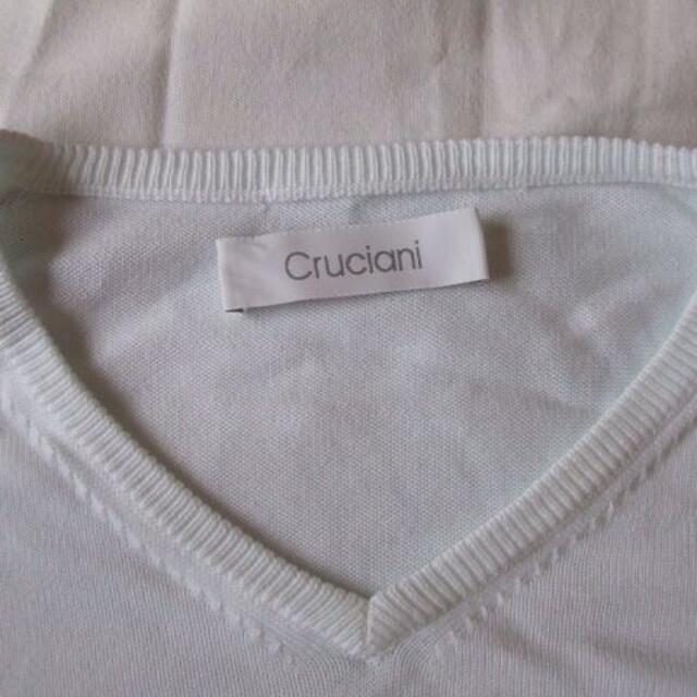 Cruciani(クルチアーニ)の Cruciani クルチアーニ 27ゲージ Vネックニット白 ４６ メンズのトップス(Tシャツ/カットソー(七分/長袖))の商品写真