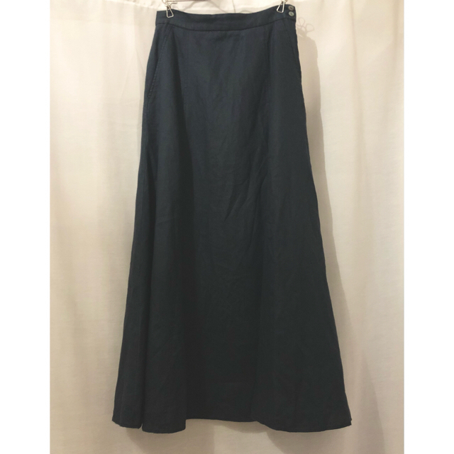 SLOBE IENA(スローブイエナ)のスローブイエナ　リネンスカート  ネイビー レディースのスカート(ロングスカート)の商品写真