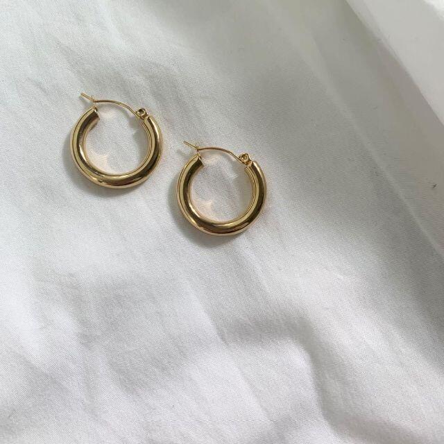 フープピアス 14K ゴールド レディースのアクセサリー(ピアス)の商品写真