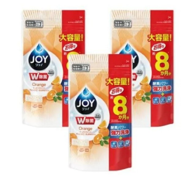 ジョイ 食洗機用洗剤 オレンジピール つめかえ用 特大(930g*3袋) Joy インテリア/住まい/日用品の日用品/生活雑貨/旅行(洗剤/柔軟剤)の商品写真