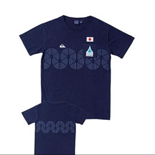 クイックシルバー(QUIKSILVER)の★中古美品★ クイックシルバー 波乗りジャパン Tシャツ Lサイズ 紺色(Tシャツ/カットソー(半袖/袖なし))