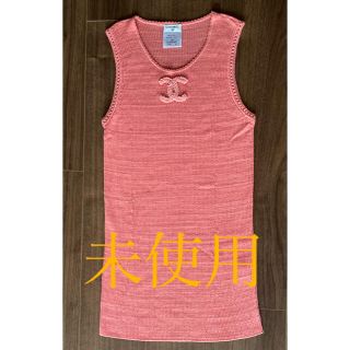 未使用 CHANEL シャネル ノースリーブ ニットロングトップス タンク