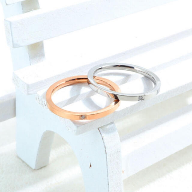 [新品] 指輪 ステンレス シンプル ワンポイント リング シルバー 約11号 レディースのアクセサリー(リング(指輪))の商品写真