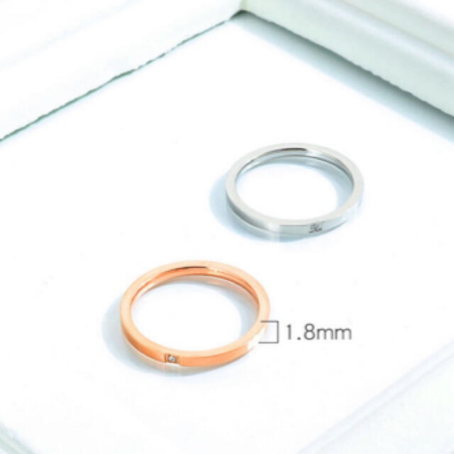 [新品] 指輪 ステンレス シンプル ワンポイント リング シルバー 約11号 レディースのアクセサリー(リング(指輪))の商品写真