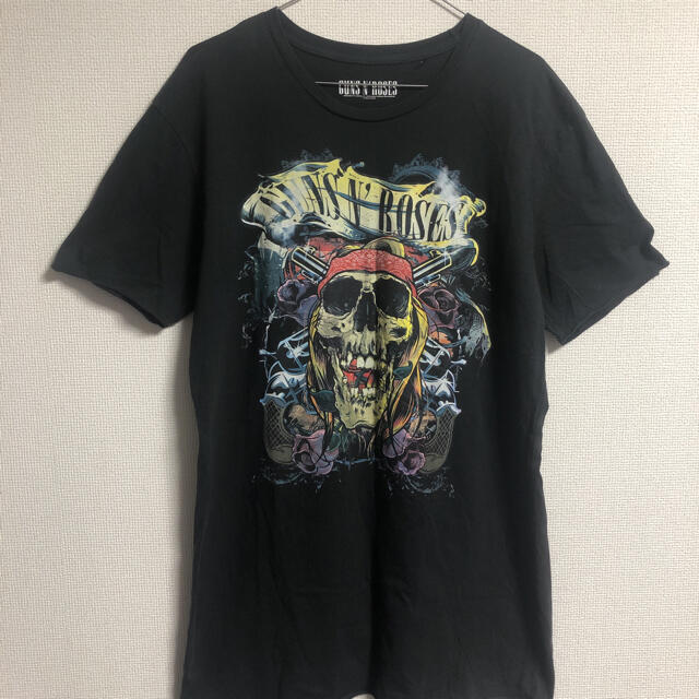 【古着】ガンズアンドロンゼーズ　バンドT ブラック　ビックシルエット メンズのトップス(Tシャツ/カットソー(半袖/袖なし))の商品写真