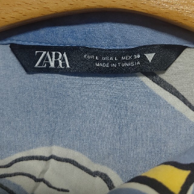 ZARA(ザラ)のZARA 長袖シャツ ショート丈 花柄 L レディースのトップス(シャツ/ブラウス(長袖/七分))の商品写真