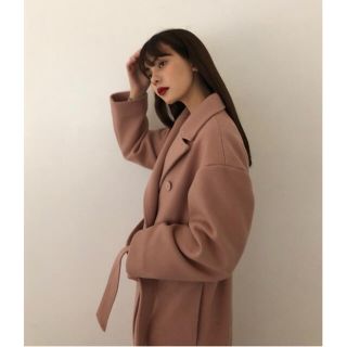 アメリヴィンテージ(Ameri VINTAGE)の【sheer】Classy long coat (pink)(ロングコート)