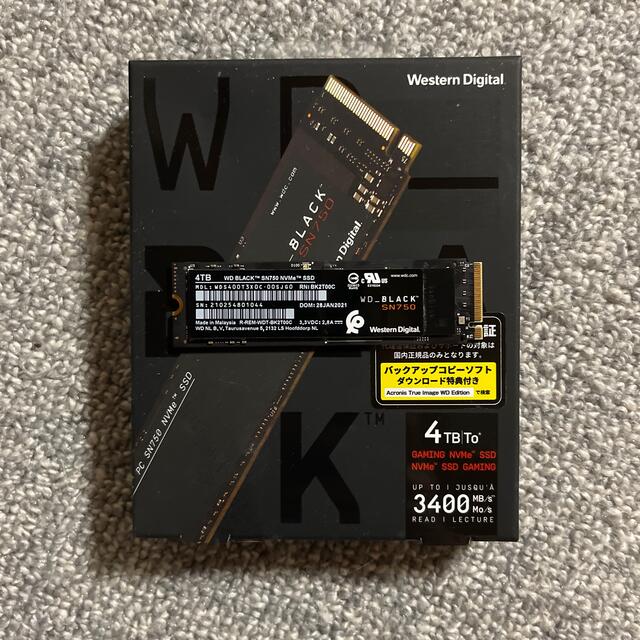 【新品、本物、当店在庫だから安心】 WD BLACK SN750 4TB SSD PCパーツ