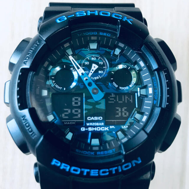 ☆【美品】カシオG-SHOCK GA-100CB ブルーカモフラージュ柄