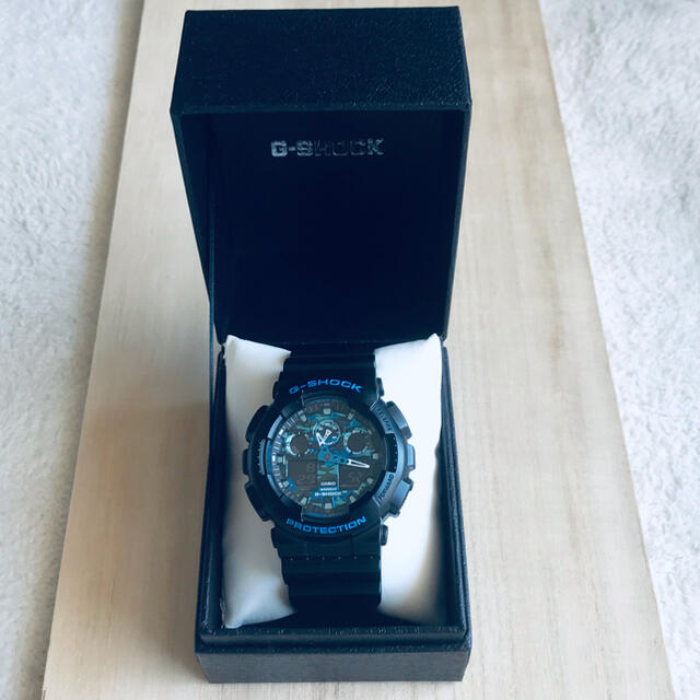 ☆【美品】カシオG-SHOCK GA-100CB ブルーカモフラージュ柄