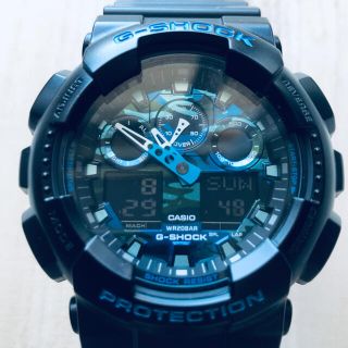 ジーショック(G-SHOCK)の   ☆【美品】カシオG-SHOCK GA-100CB ブルーカモフラージュ柄 (腕時計(デジタル))