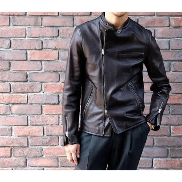 大人も着やすいシンプルファッション YORK NEW BARNEYS ジャケット セミダブルライダース プロンジェラムレザー モレック MOLEC  ライダースジャケット