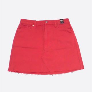 アバクロンビーアンドフィッチ(Abercrombie&Fitch)の★新品★アバクロンビー&フィッチ★後染めデニムスカート (Red/29)(ミニスカート)